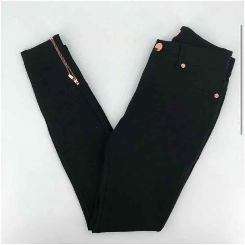 Ted Baker London 'Fioni' Black Zip Skinny Jeans size 2